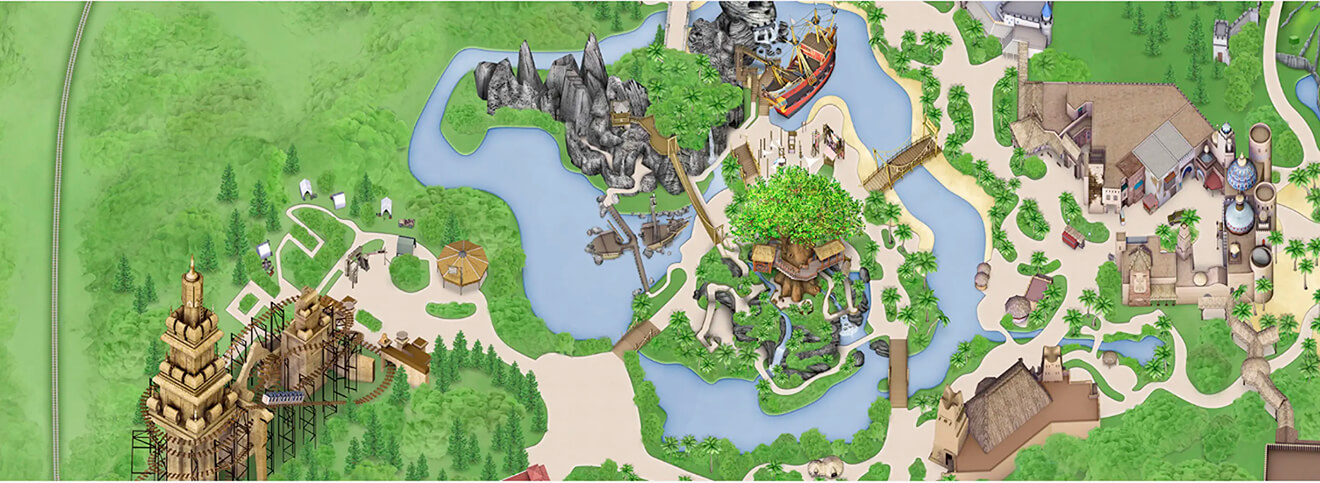 Mapa Adventureland, Disneyland Paris.