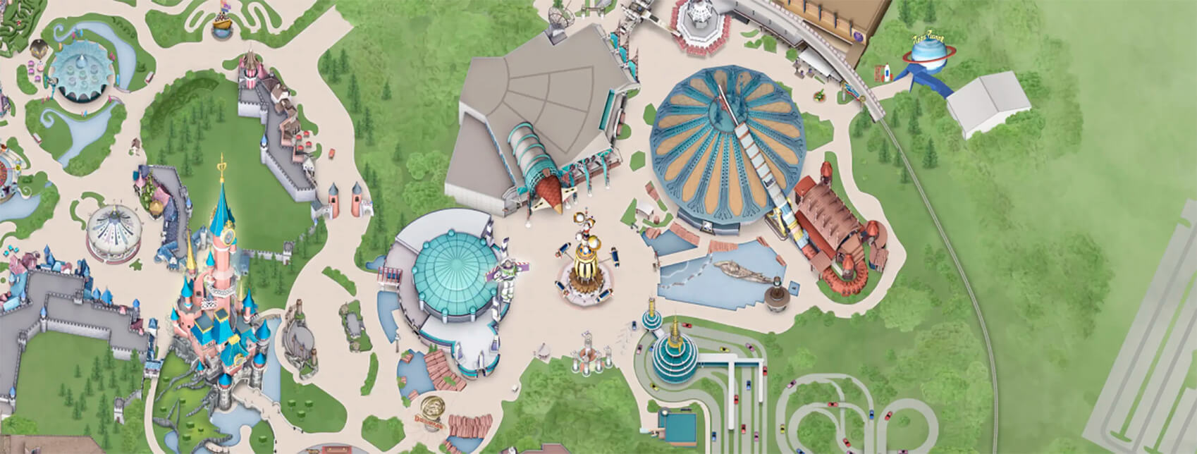 Mapa Discoveryland, Disneyland Paris.