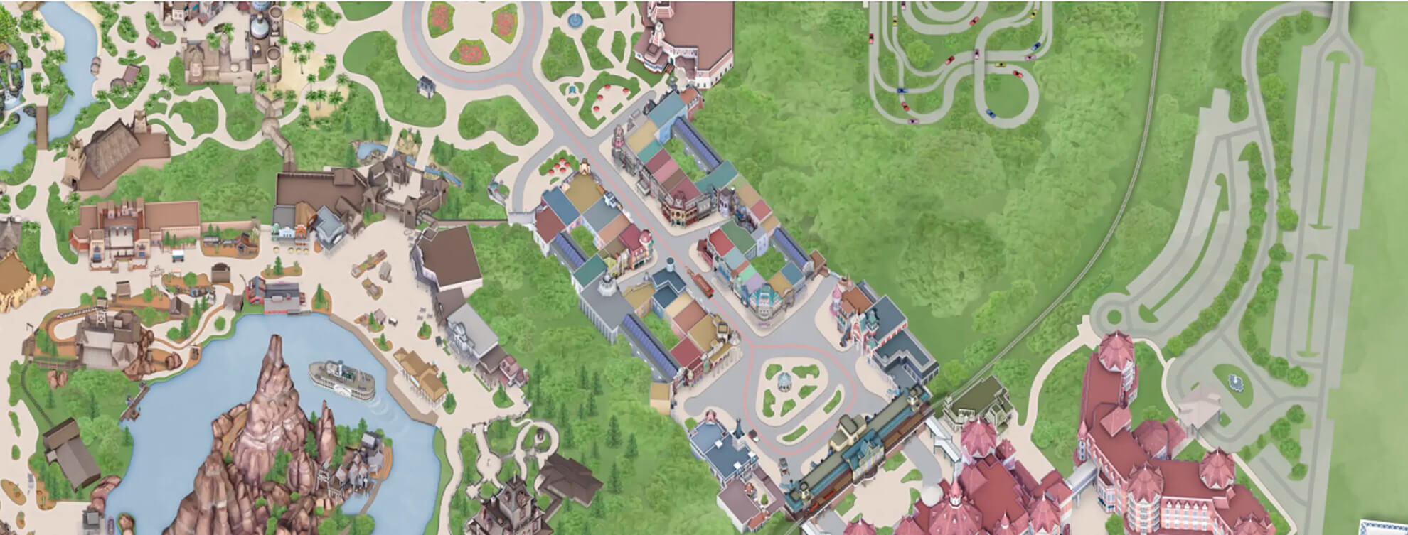 Mapa Main Street U.S.A., Disneyland Paris.