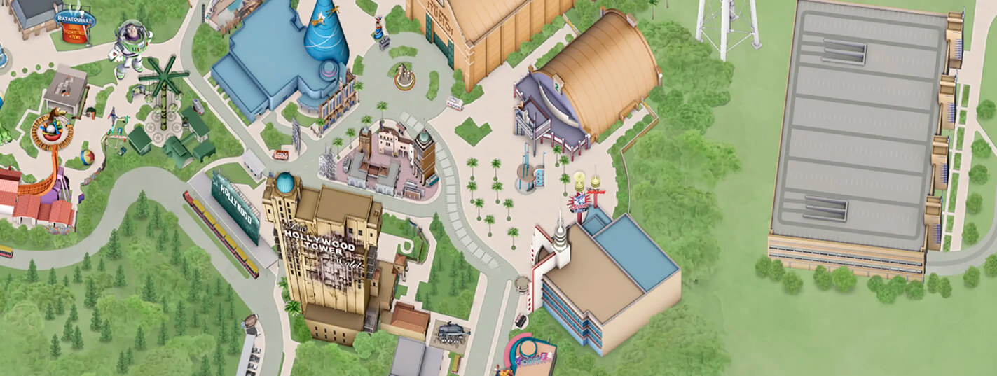 Mapa Production Courtyard, Parque Walt Disney Studios.