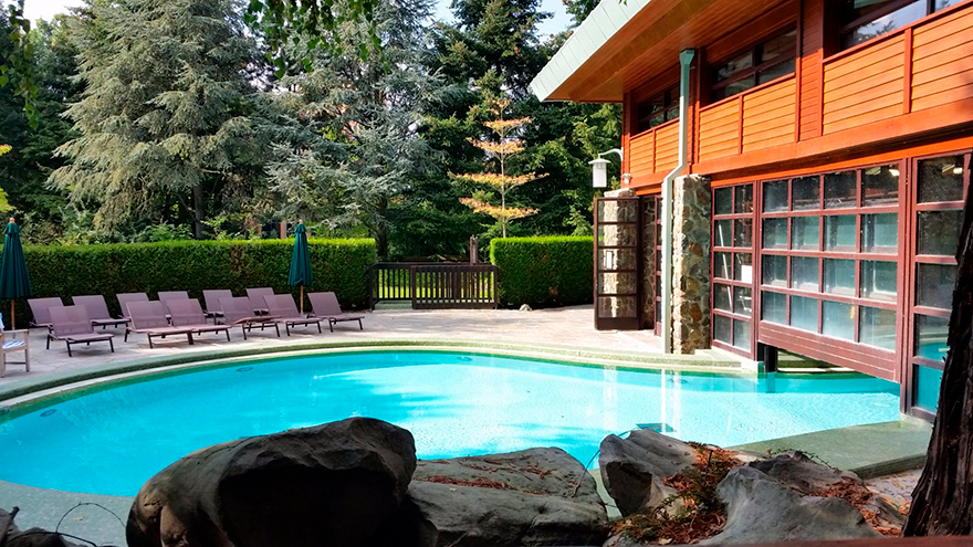 Piscina al aire libre hotel Disney Sequoia Lodge.